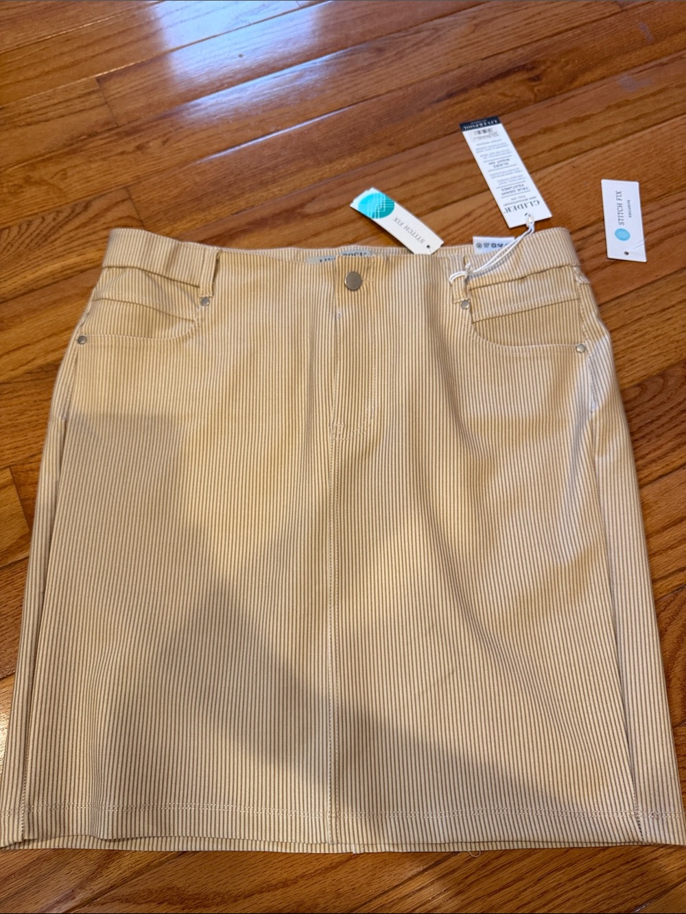 Liverpool Cream Pinstripe Pencil Skirt